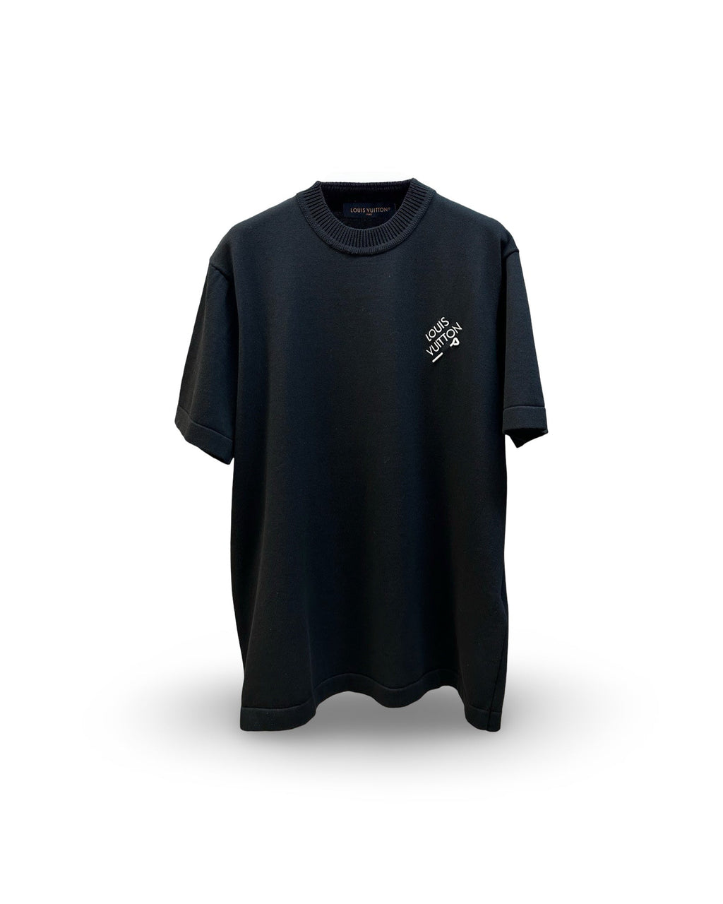 Louis Vuitton - T-shirt Coton noir broderie Blanche