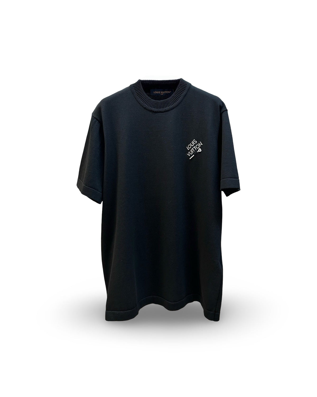 Louis Vuitton - T-shirt Coton noir broderie Blanche