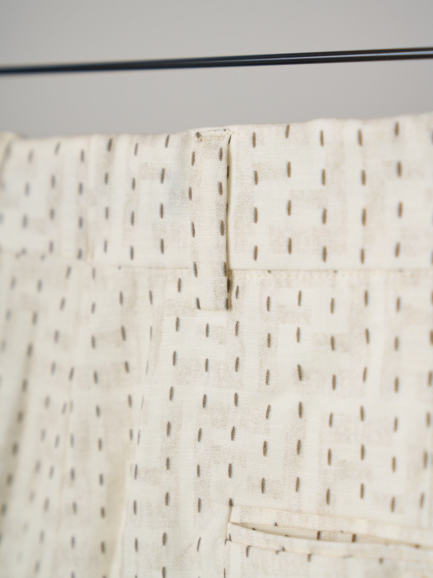 Fendi - Ensemble lin FF beige avec surpiqûres