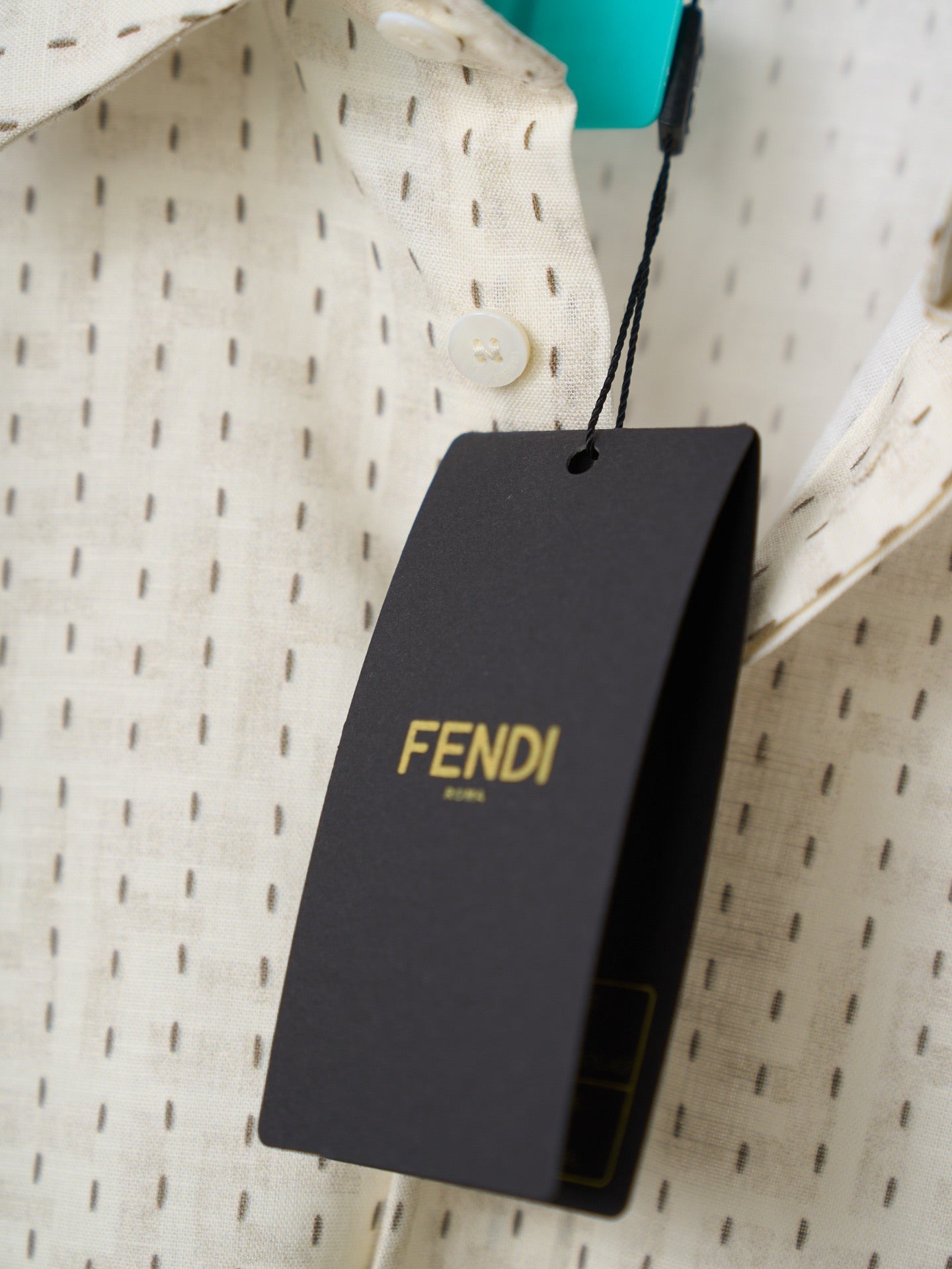 Fendi - Ensemble lin FF beige avec surpiqûres