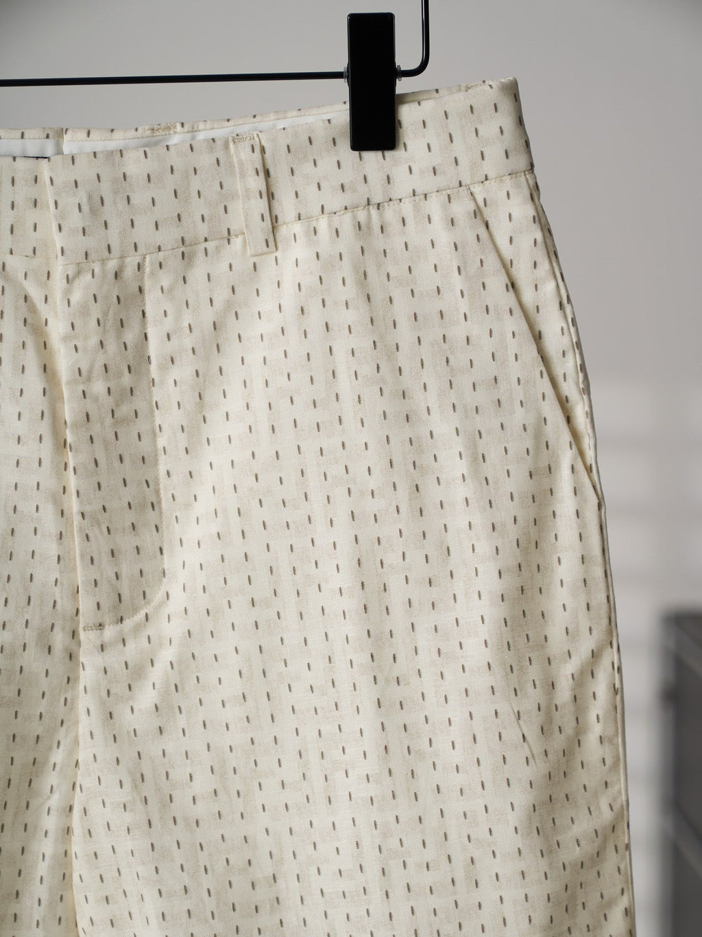 Fendi - Ensemble lin FF beige avec surpiqûres