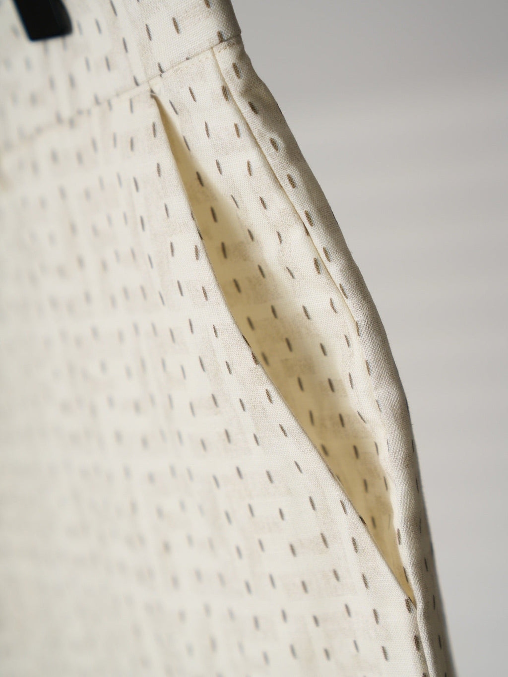 Fendi - Ensemble lin FF beige avec surpiqûres