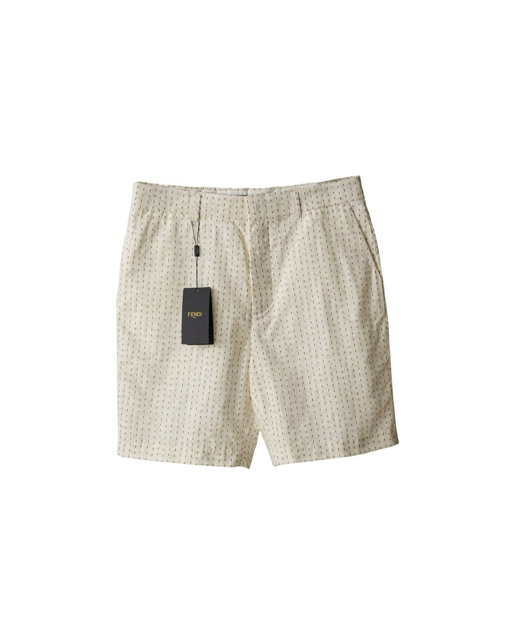 Fendi - Ensemble lin FF beige avec surpiqûres