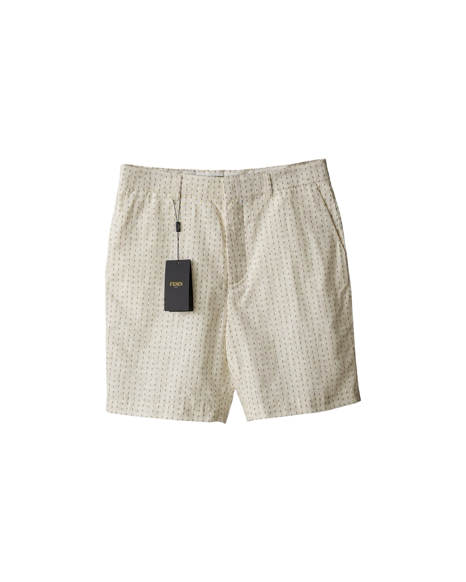 Fendi - Ensemble lin FF beige avec surpiqûres